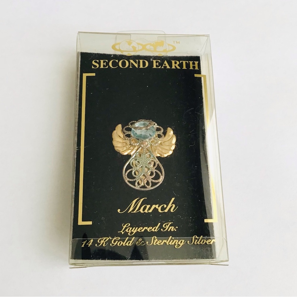 New March Birthstone Angel Pin